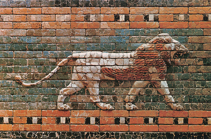 Glasurziegelrelief aus Babylon (Irak) (ca. 600 v. Chr.), Ausgrabungen der DOG. Copyright: DOG.